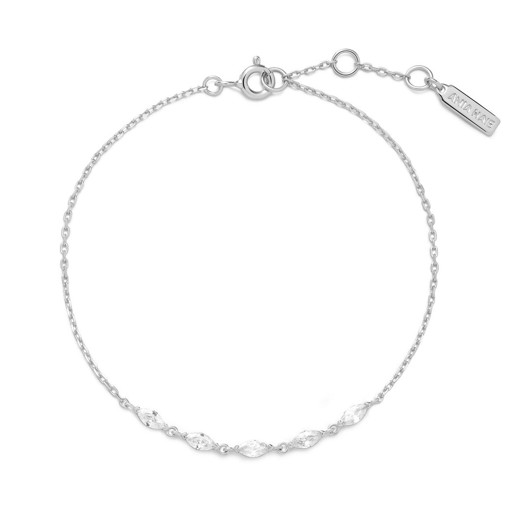 Silver bracelet on a white background