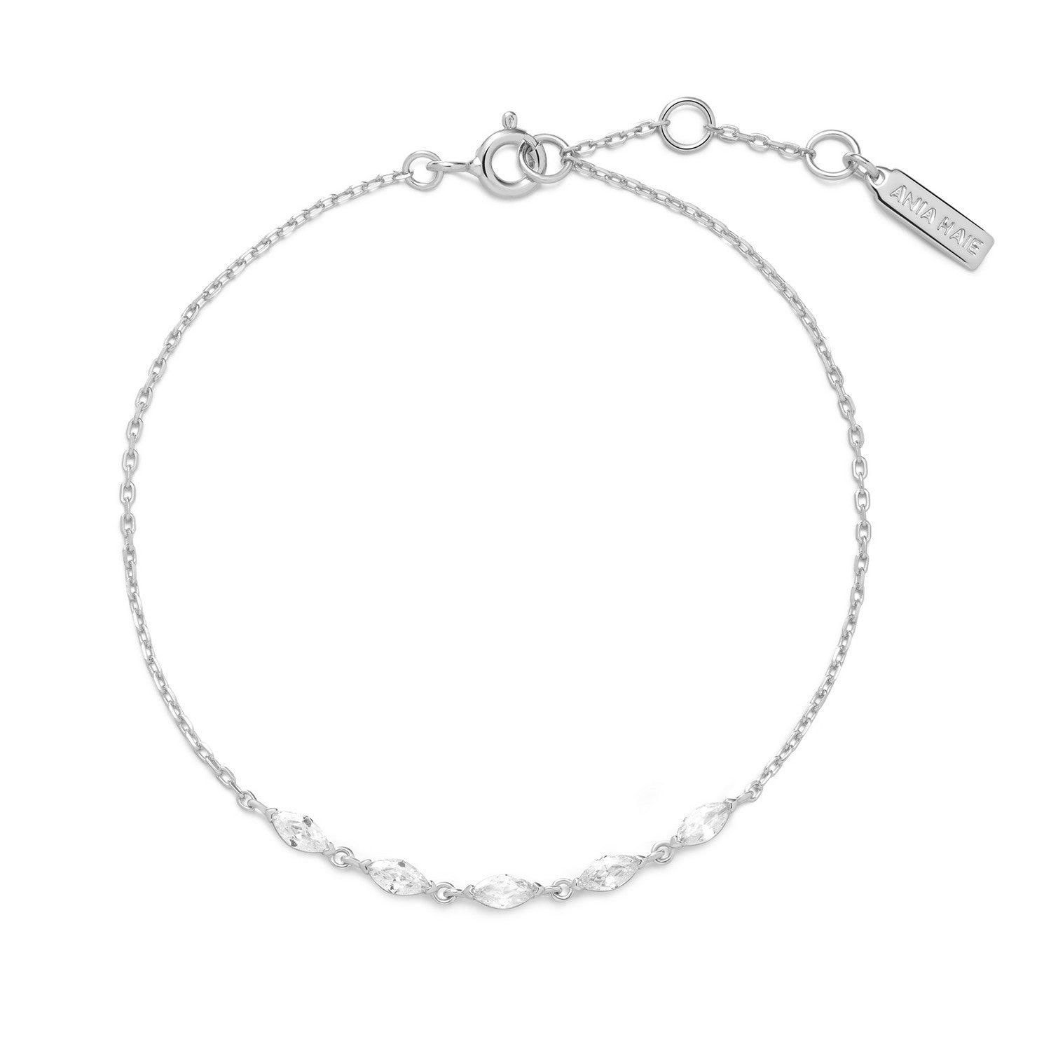 Silver bracelet on a white background
