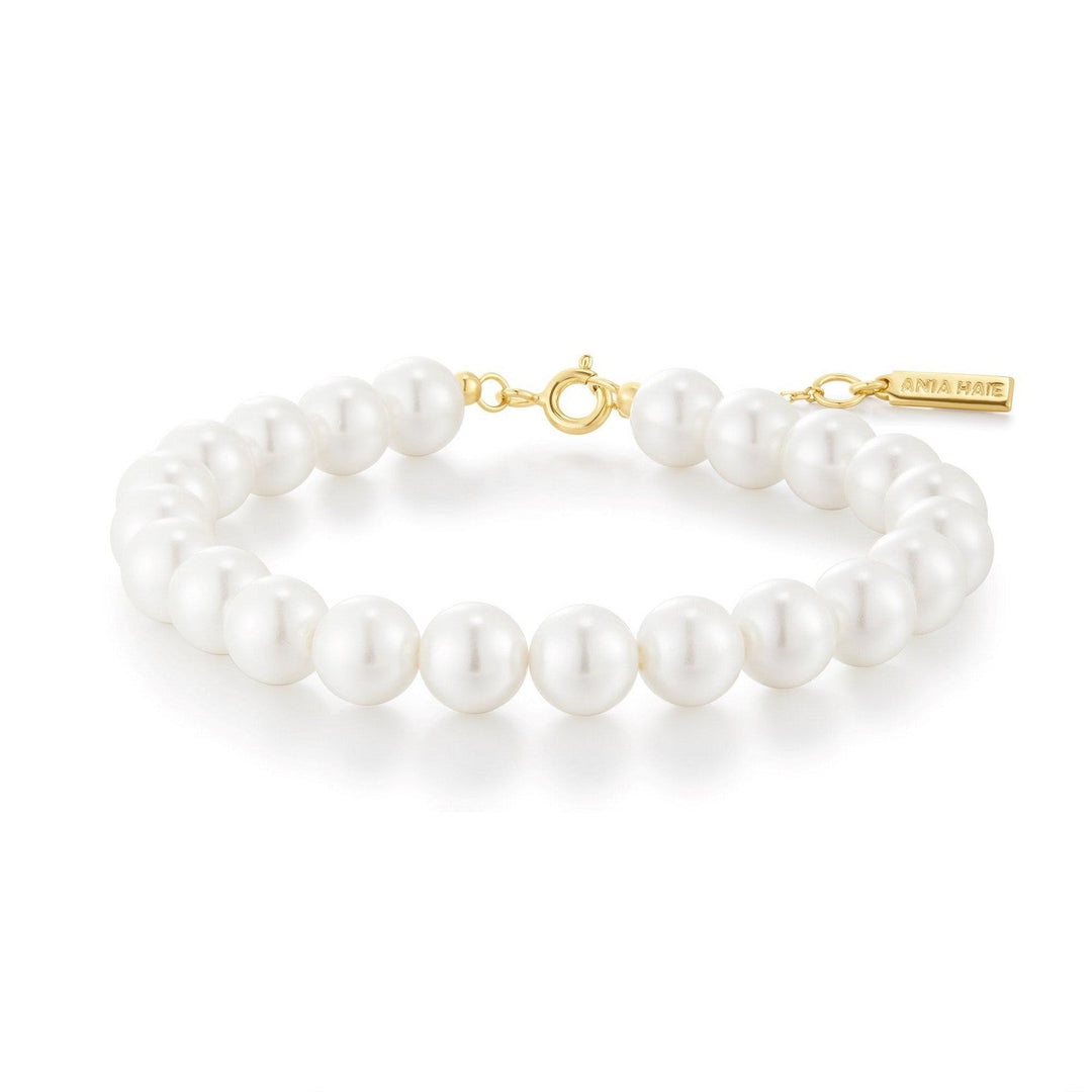 Ania Haie Gold Classic Shell Pearl Beaded Bracelet B075-04G