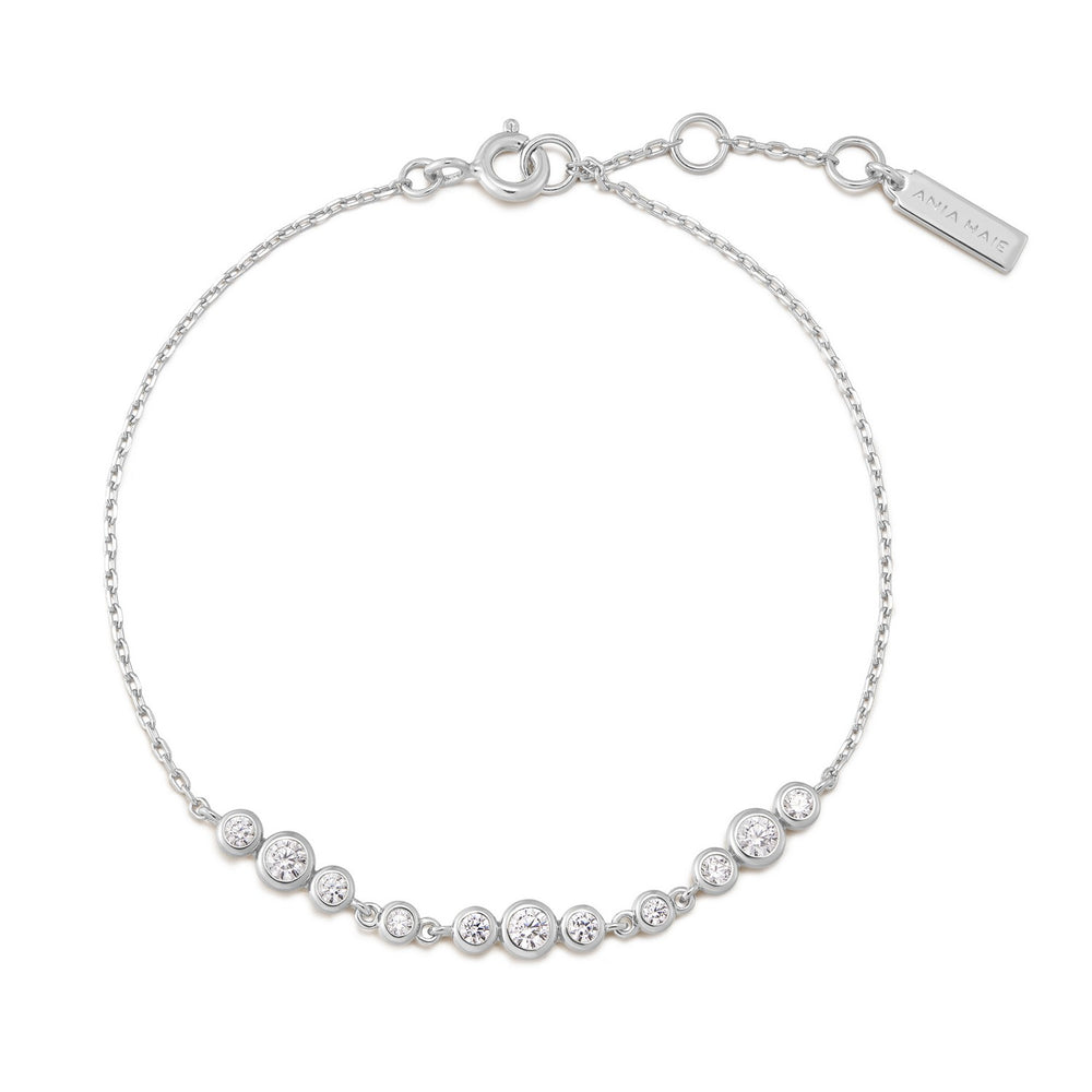 Ania Haie Silver Graduated Bezel-Set Trios Bracelet B075-06H