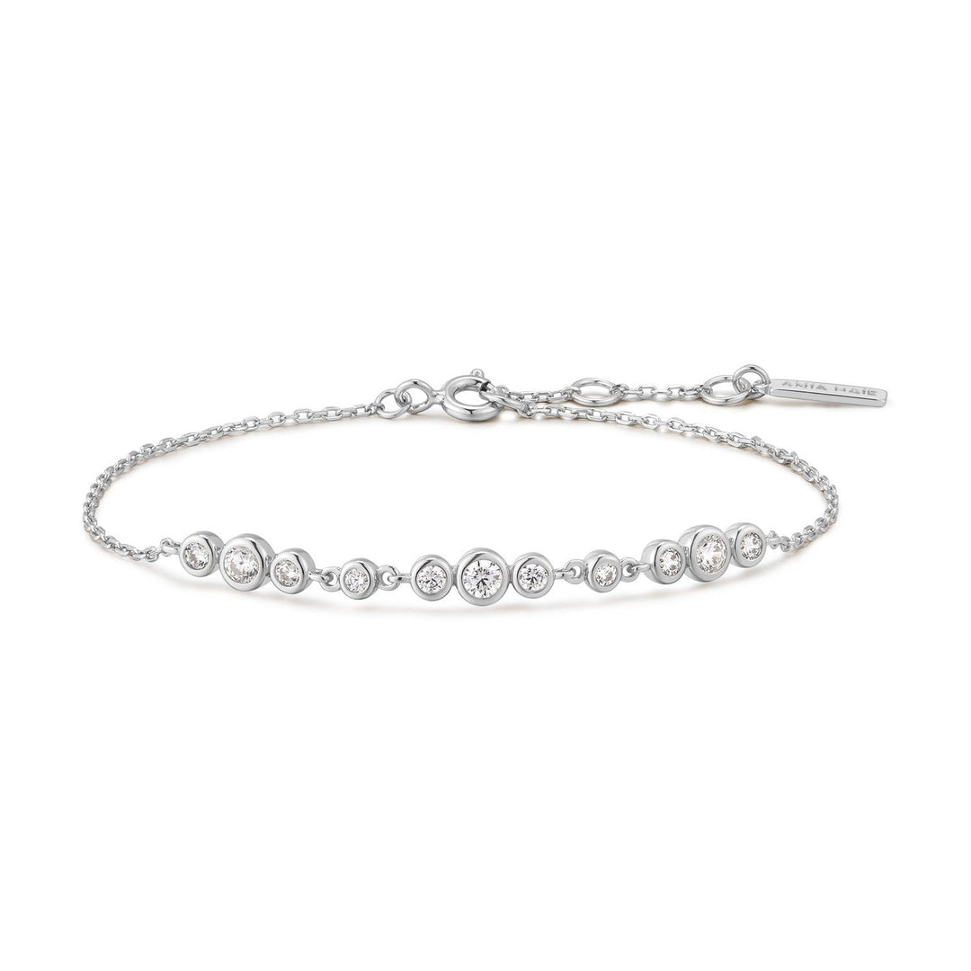 Ania Haie Silver Shell Pearl & Bezel-Set Sparkle Bracelet B075-01H