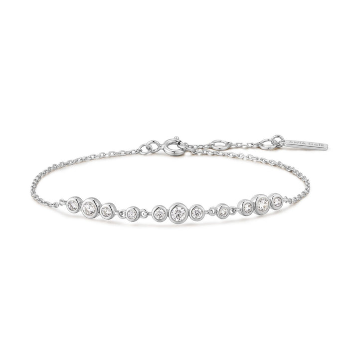 Ania Haie Silver Shell Pearl & Bezel-Set Sparkle Bracelet B075-01H
