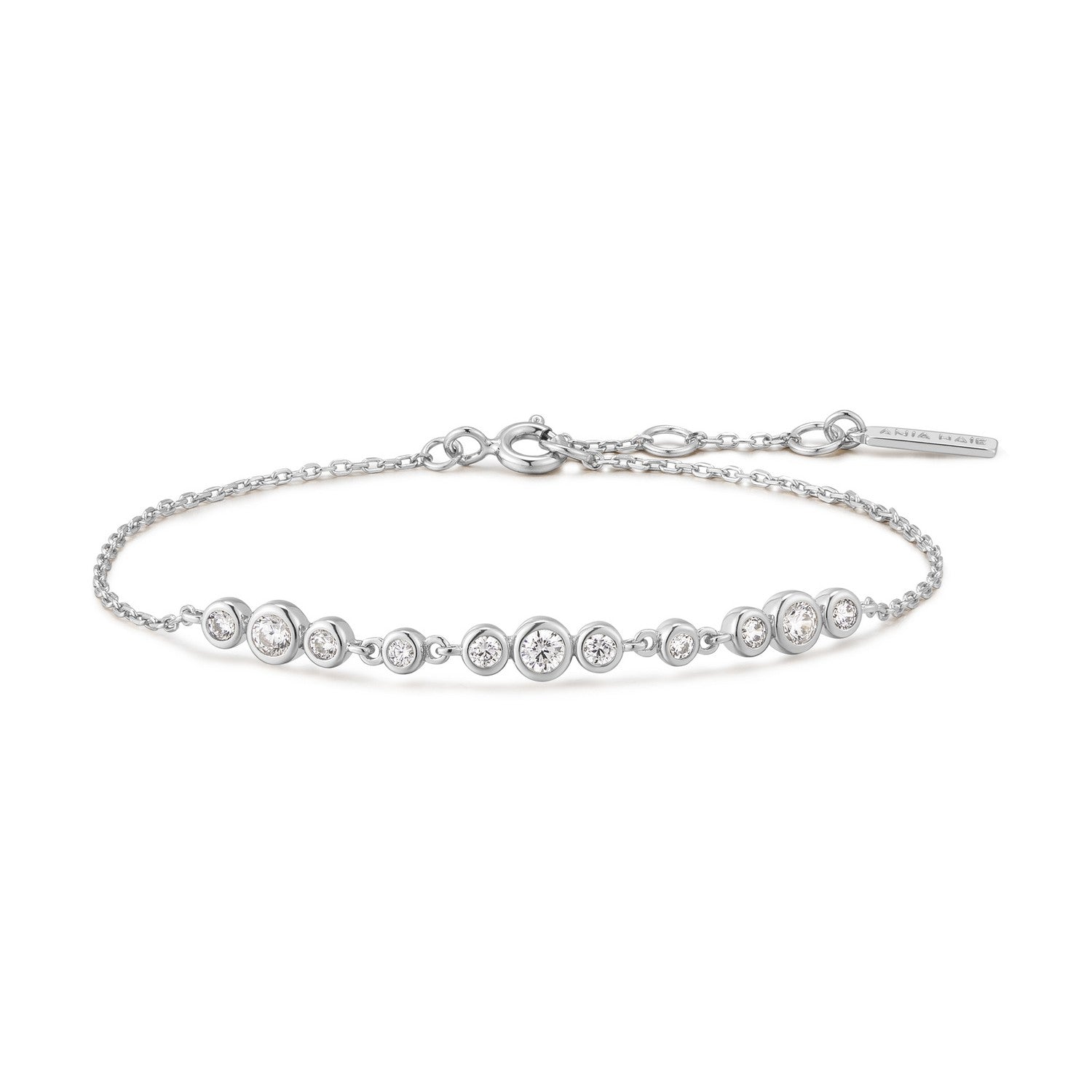 Ania Haie Silver Shell Pearl & Bezel-Set Sparkle Bracelet B075-01H