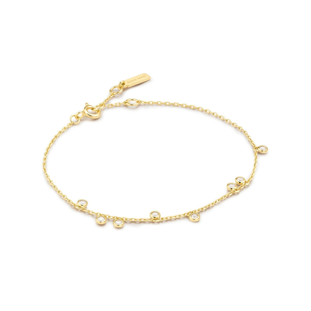 Ania Haie Wanderer Gold Bezel-Set Droplet Station Bracelet B076-01G