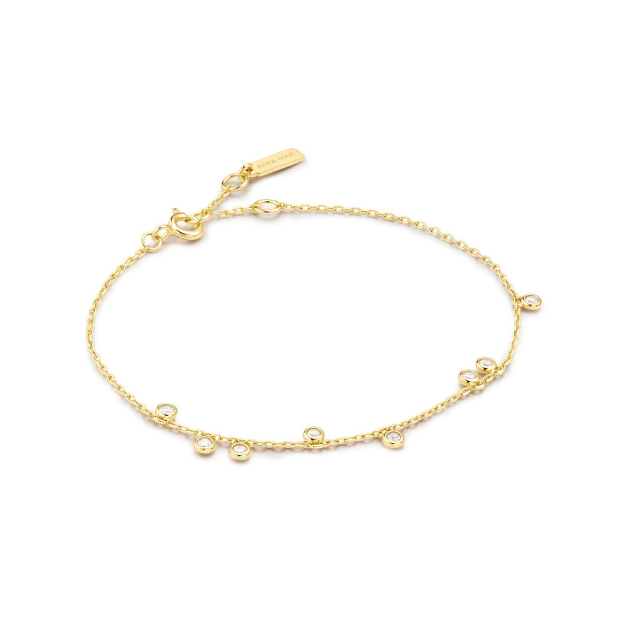 Ania Haie Wanderer Gold Bezel-Set Droplet Station Bracelet B076-01G