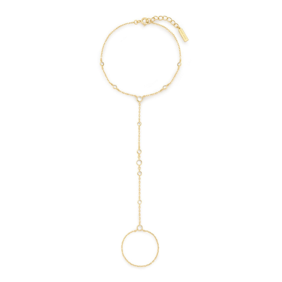 Ania Haie Wanderer Gold Bezel-Set Station Hand Chain B076-07G