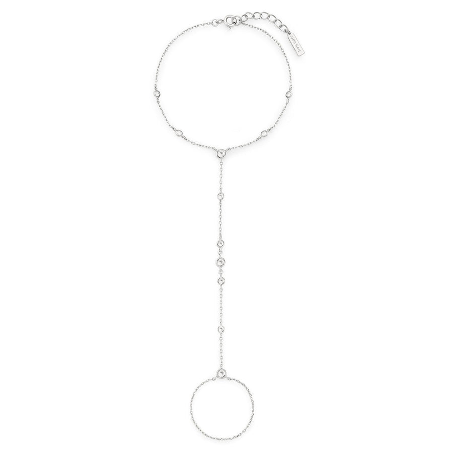 Ania Haie Wanderer Silver Bezel-Set Station Hand Chain B076-07H