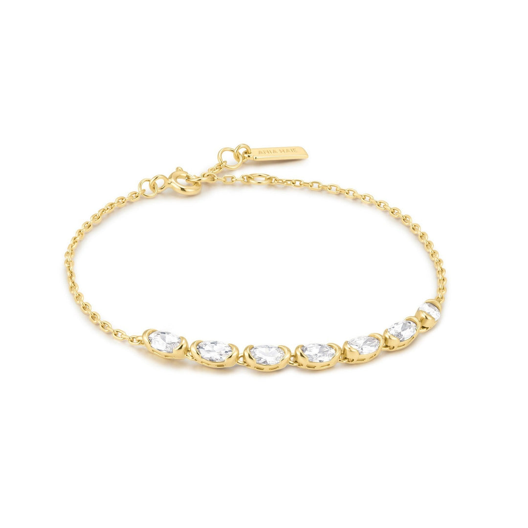 Ania Haie Wanderer Gold Half-Bezel Oval Half-Tennis Bracelet B076-10G