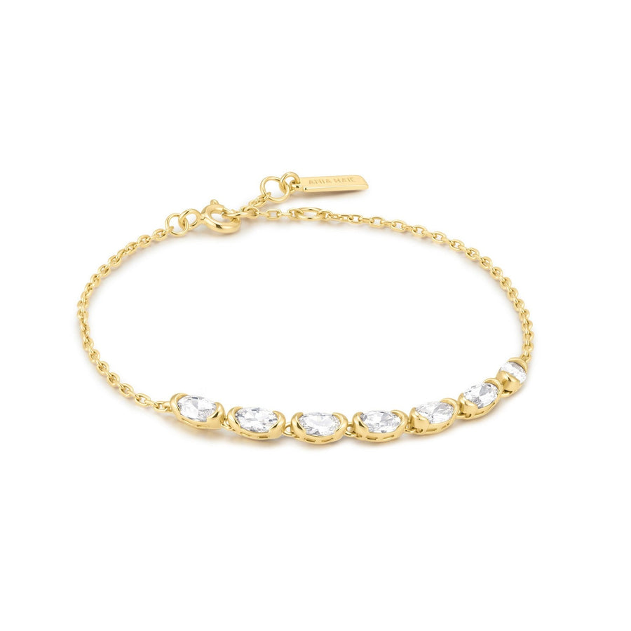 Ania Haie Wanderer Gold Half-Bezel Oval Half-Tennis Bracelet B076-10G