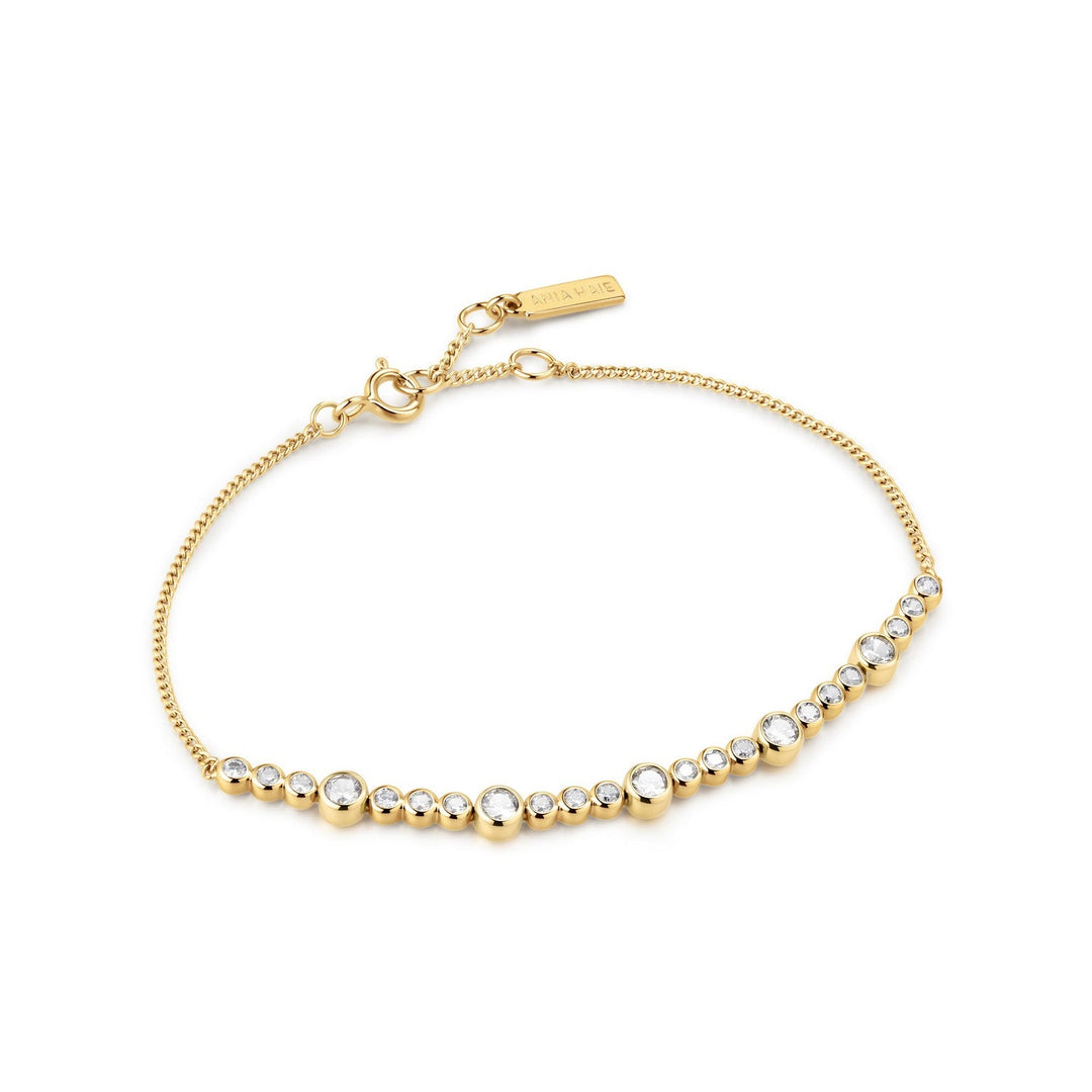 Ania Haie Wanderer Gold Alternating Bezel-Set Bracelet B076-11G