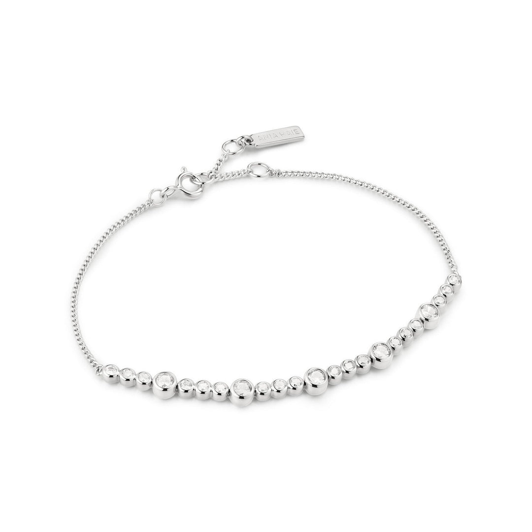 Ania Haie Wanderer Silver Alternating Bezel-Set Bracelet B076-11H