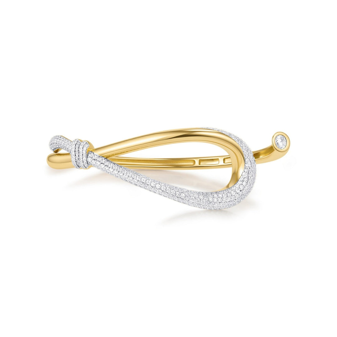 Ania Haie Swan Lake Gold Pave Knot Cuff Bracelet B077-04G