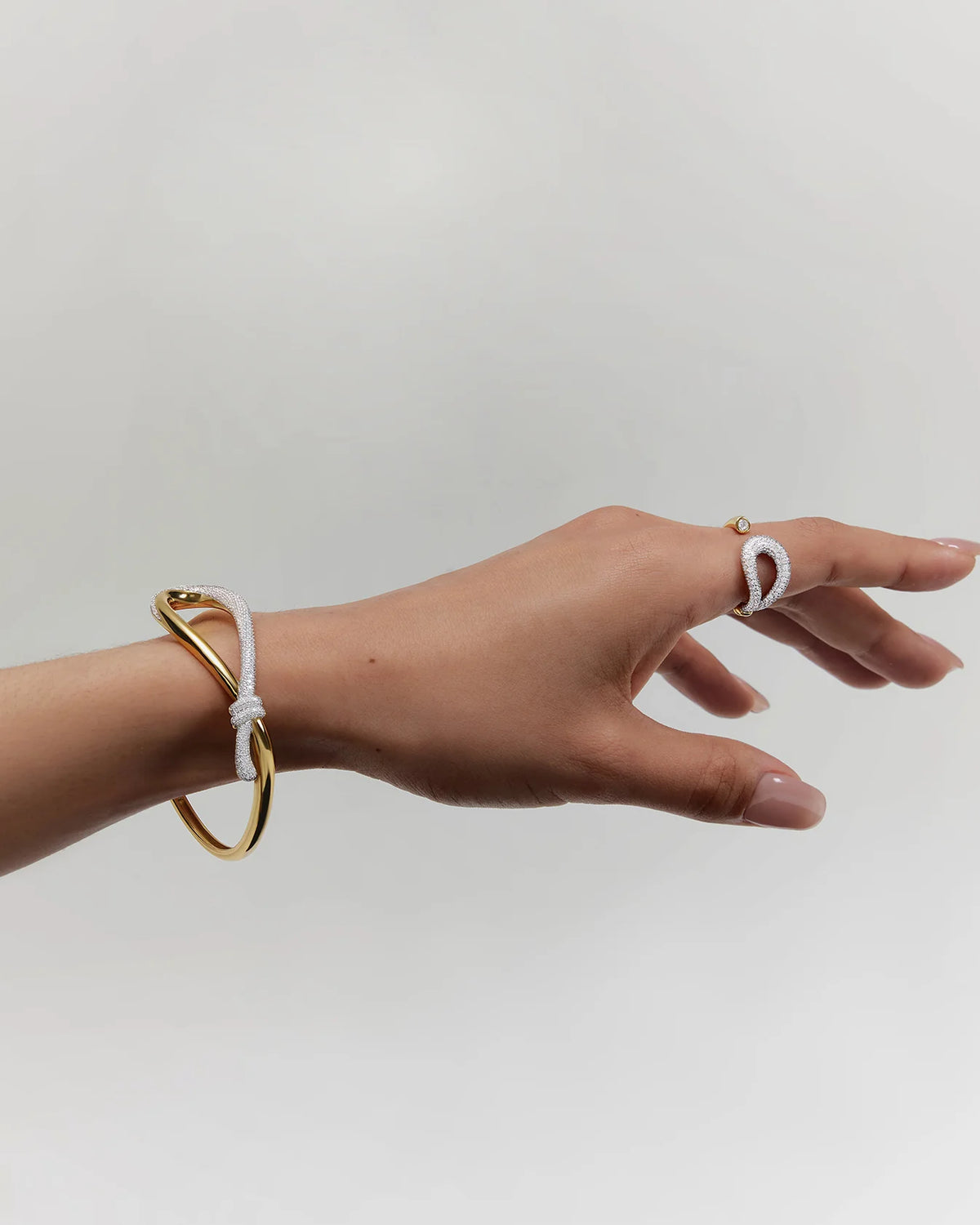 Ania Haie Swan Lake Gold Pave Knot Adjustable Ring R077-01G