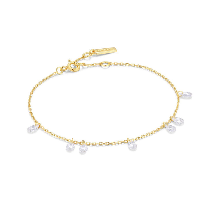 Ania Haie Fluid Light Gold Ethereal Teardrop Dangle Station Bracelet B078-01G