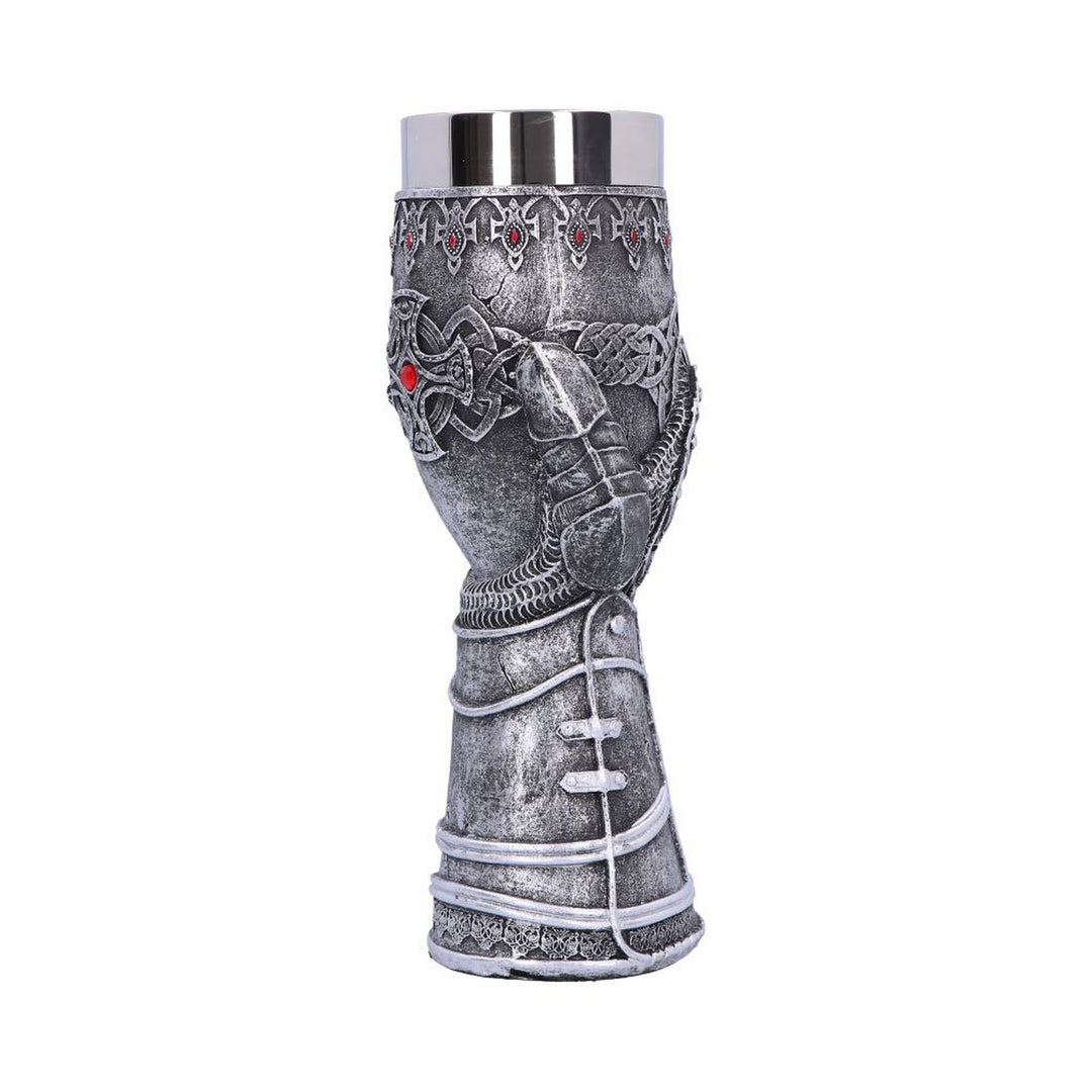 Medieval Knight Gauntlet Wine Goblet Hand Painted B1179D5
