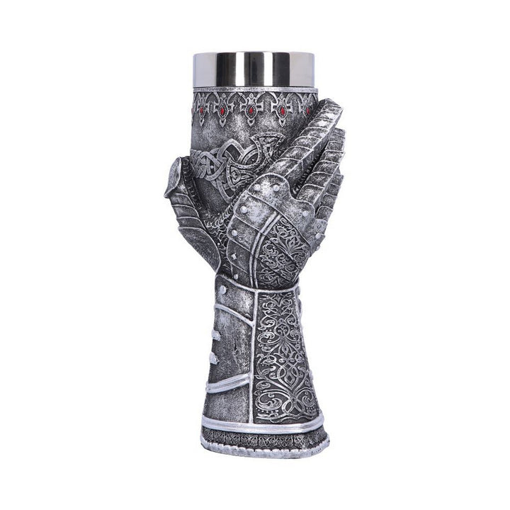 Medieval Knight Gauntlet Wine Goblet Hand Painted B1179D5