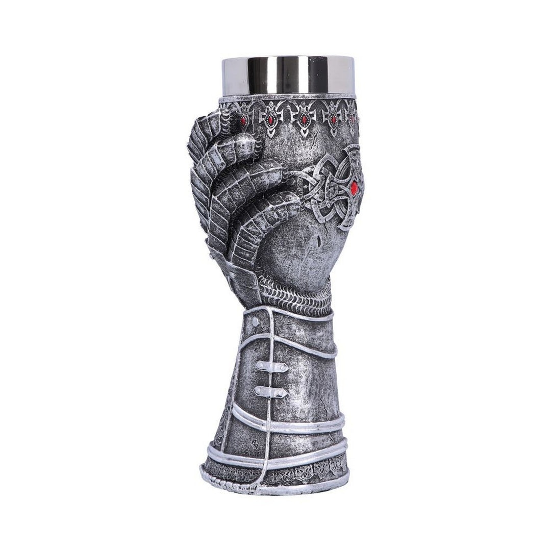 Medieval Knight Gauntlet Wine Goblet Hand Painted B1179D5
