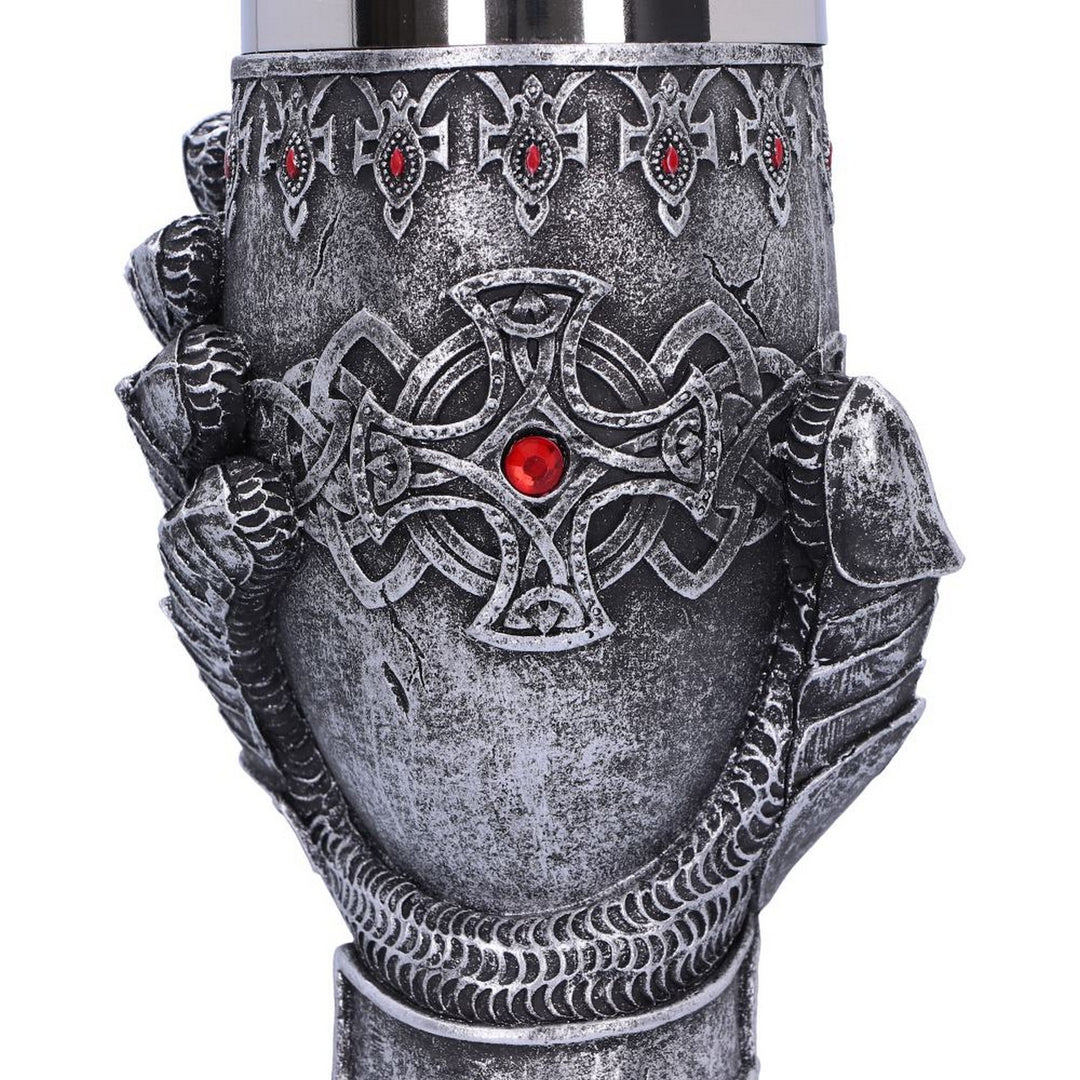 Medieval Knight Gauntlet Wine Goblet Hand Painted B1179D5
