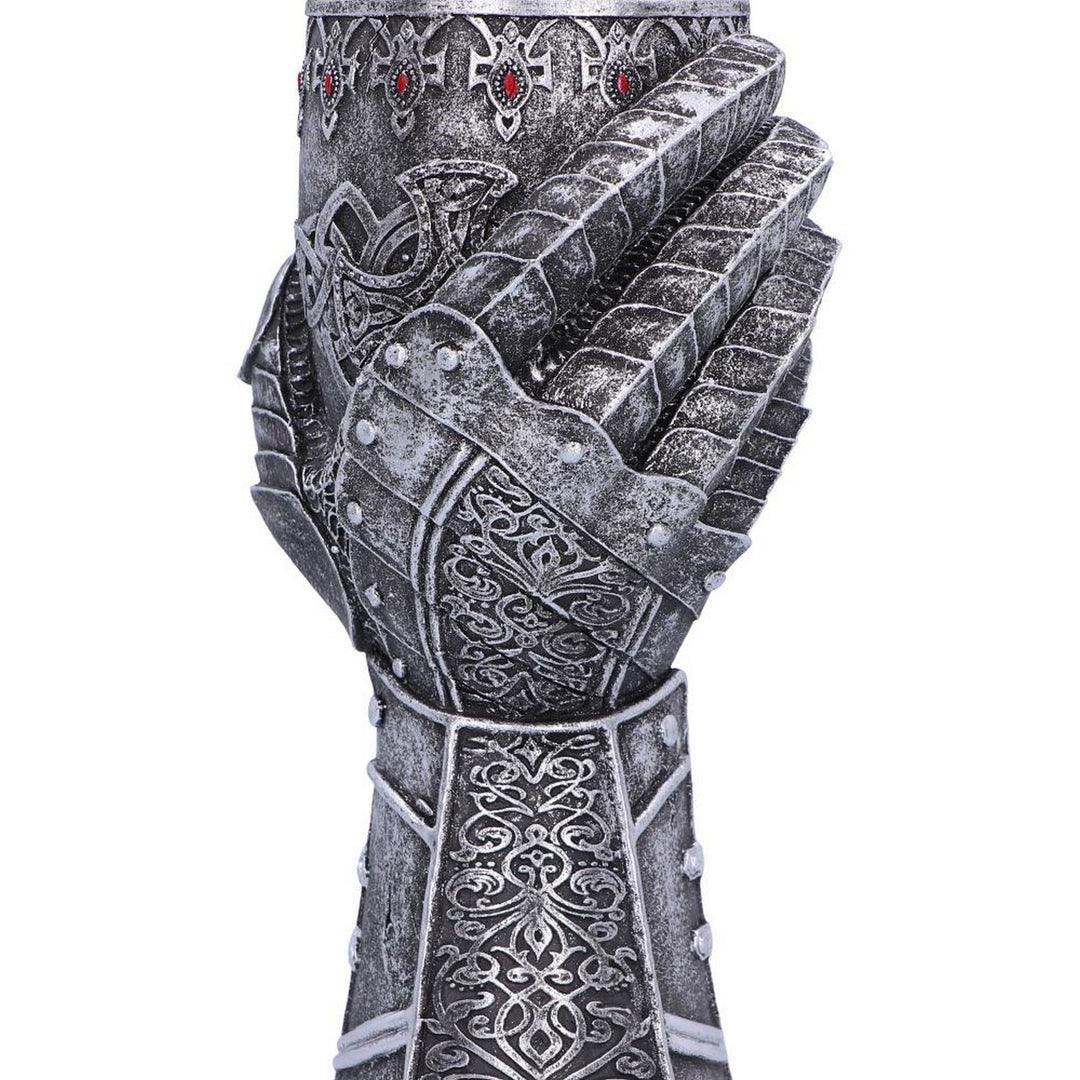Medieval Knight Gauntlet Wine Goblet Hand Painted B1179D5