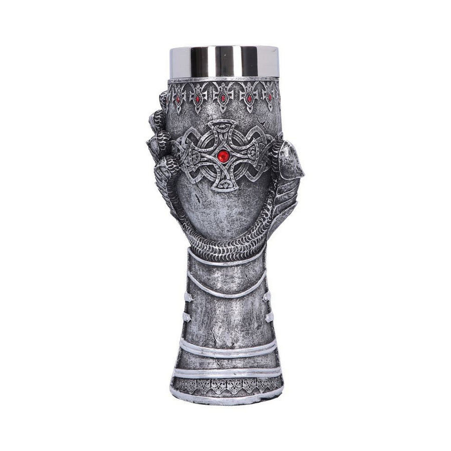 Medieval Knight Gauntlet Wine Goblet Hand Painted B1179D5