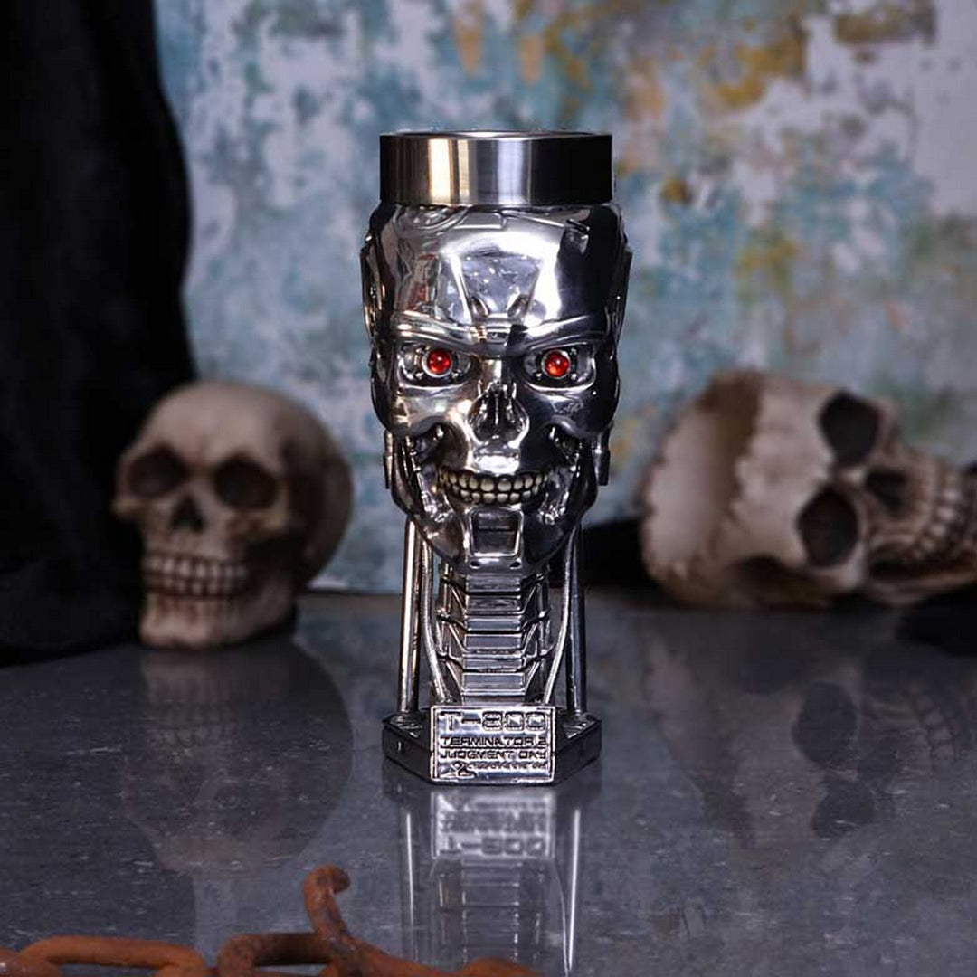 T-800 Terminator 2 Judgement Day T2 Head Goblet Wine Glass B1456D5