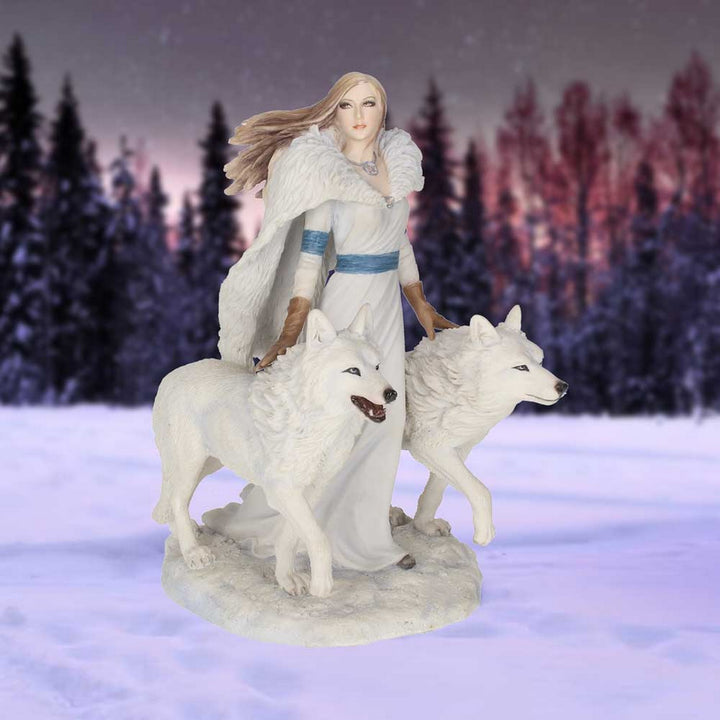 Anne Stokes Winter Guardians Wolf Companion Figurine B1535E5