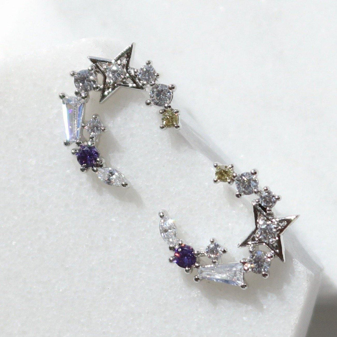 Blue moon star earrings-2