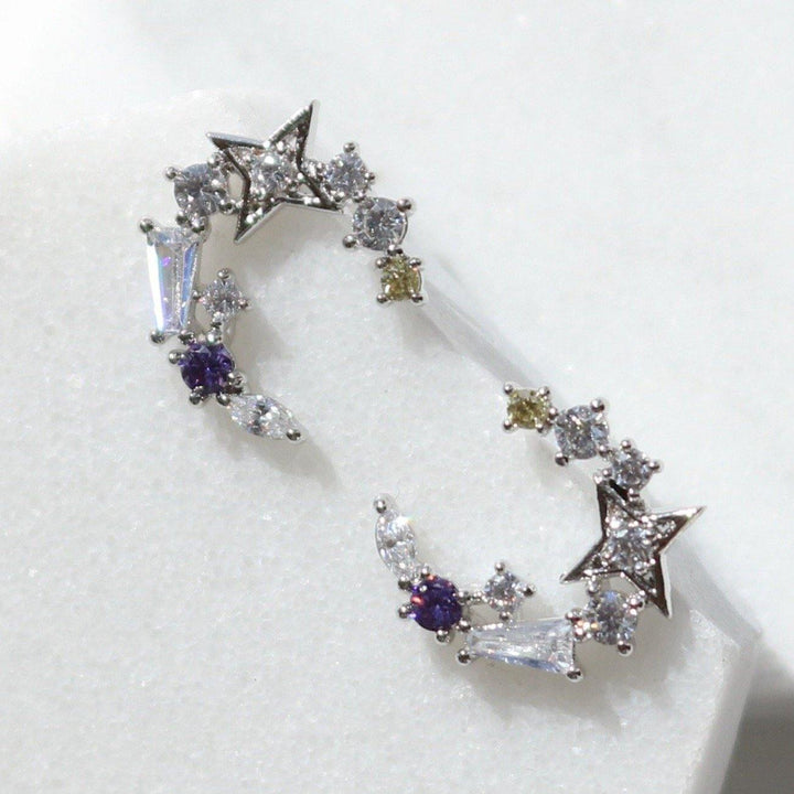 Blue moon star earrings-2
