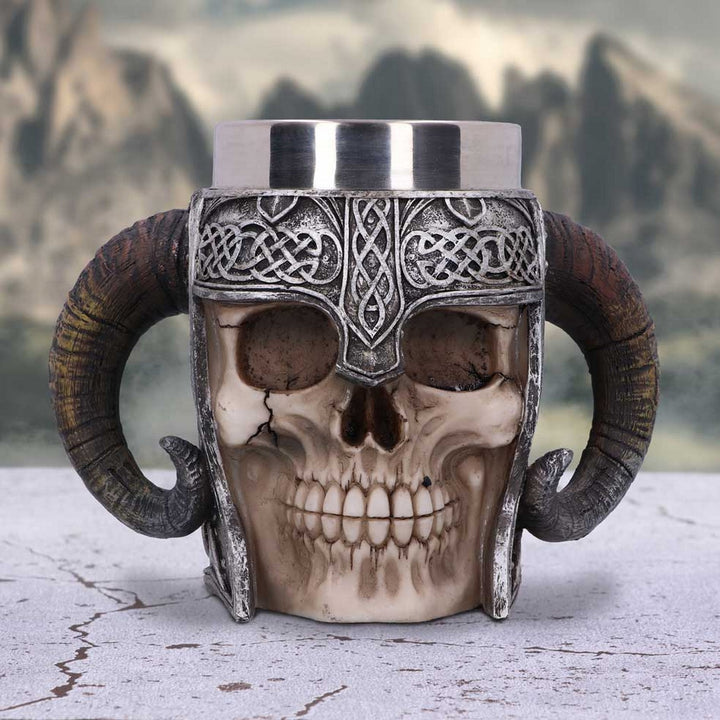 Viking Skull Helmet Tankard Historical Mug B2091F6