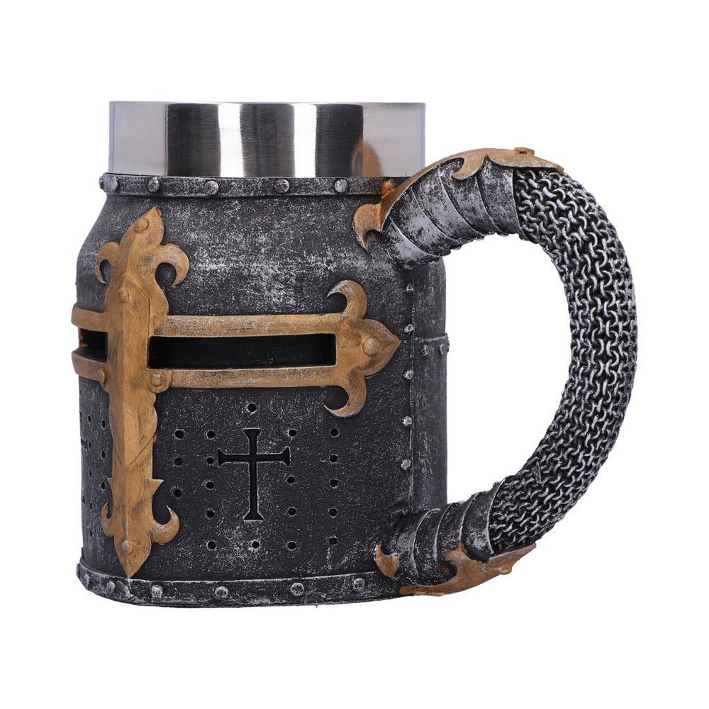 Crusader Medieval Knight Chainmail Tankard Historical Helmet Mug B2291F6