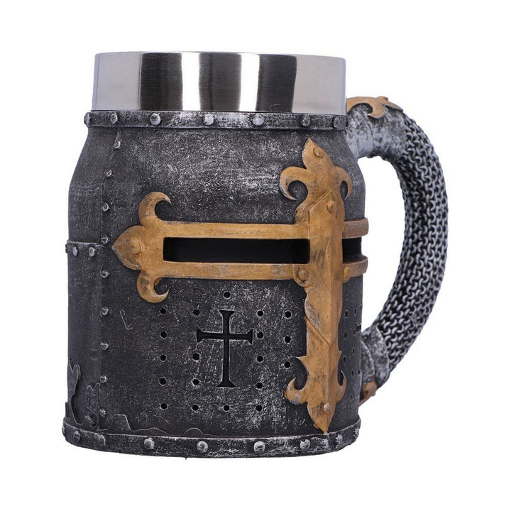 Crusader Medieval Knight Chainmail Tankard Historical Helmet Mug B2291F6