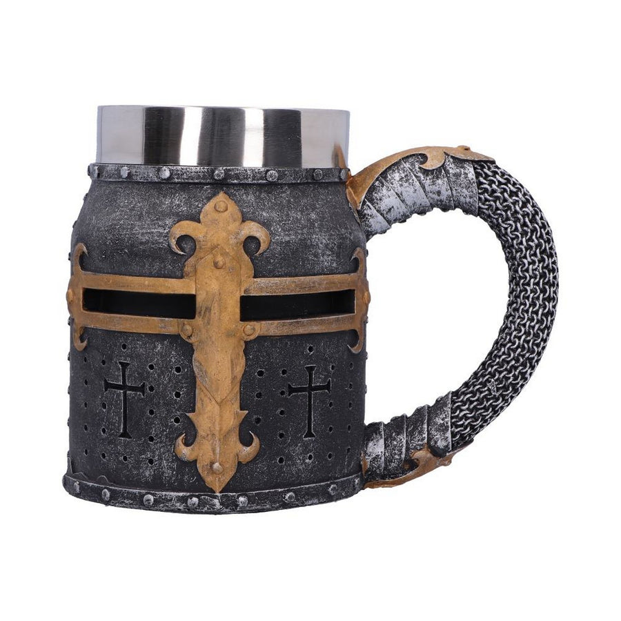 Crusader Medieval Knight Chainmail Tankard Historical Helmet Mug B2291F6