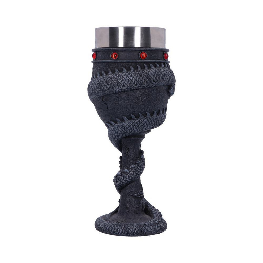 Black Chinese Dragon Coil Goblet Wine Glass B2406G6