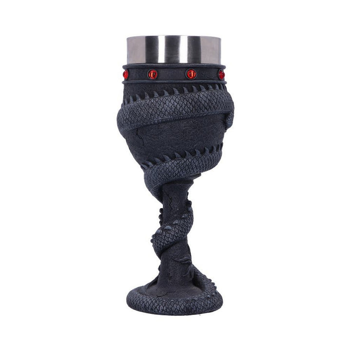 Black Chinese Dragon Coil Goblet Wine Glass B2406G6