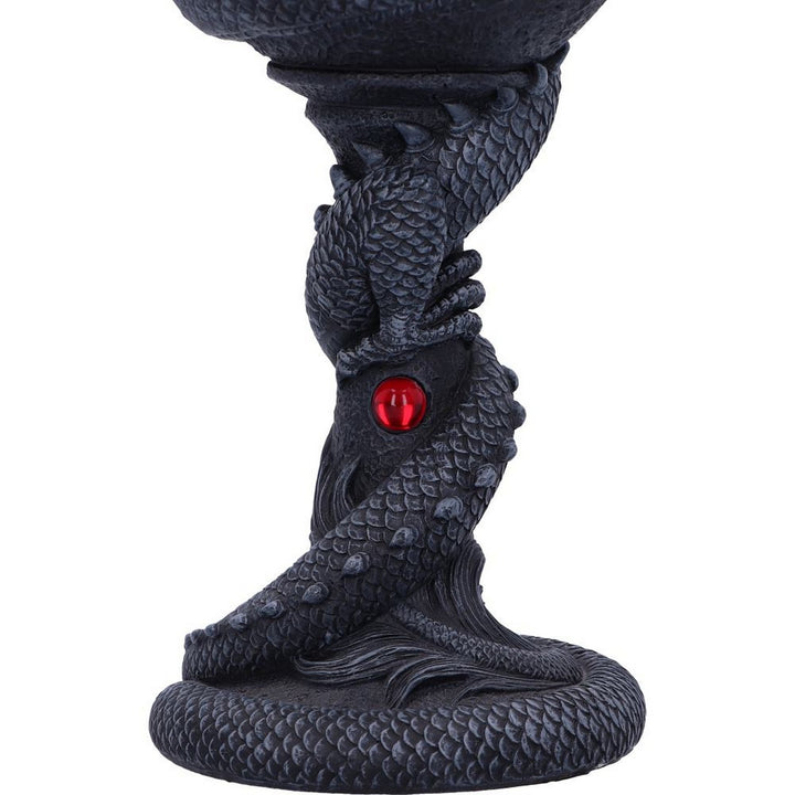 Black Chinese Dragon Coil Goblet Wine Glass B2406G6
