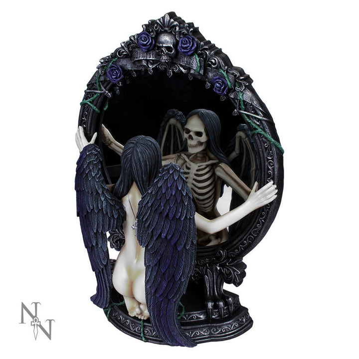 Fates Reflection Gothic Mirror Female Skeleton Ornament B2407G6