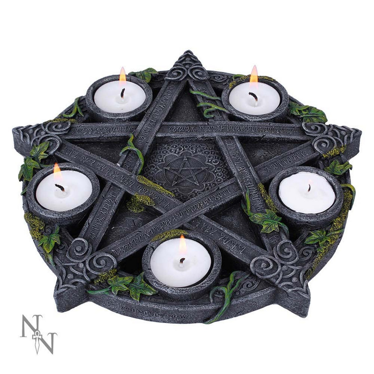 Wiccan Pentagram Tea Light Holder Gothic Witch Candle Holder B2538G6