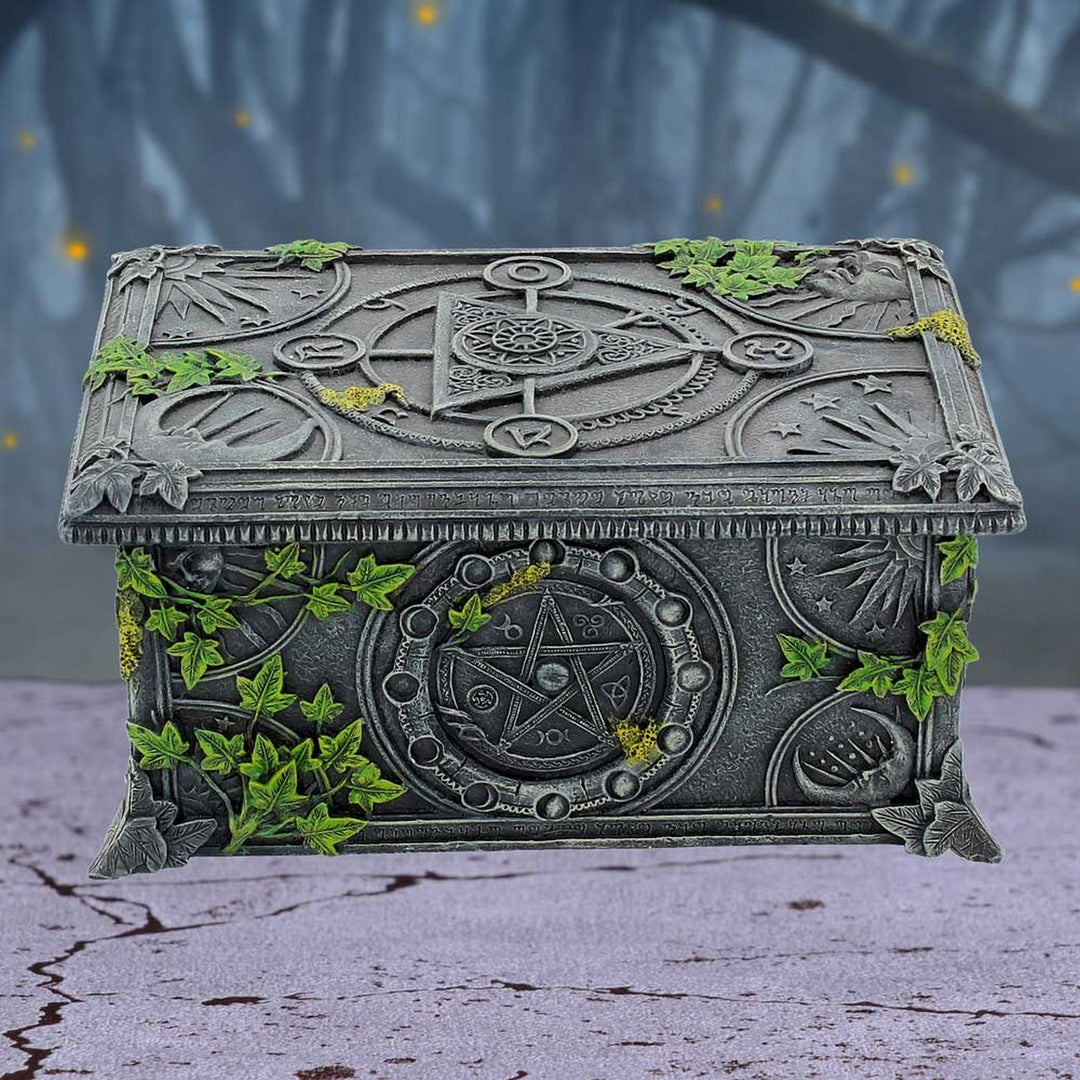 Ivy Covered Wiccan Pentagram Tarot Trinket Box B2540G6