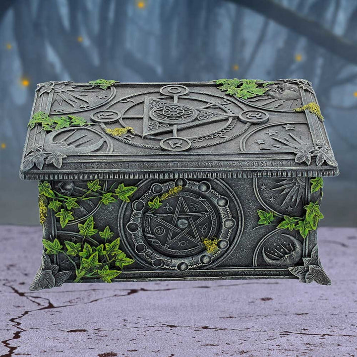 Ivy Covered Wiccan Pentagram Tarot Trinket Box B2540G6