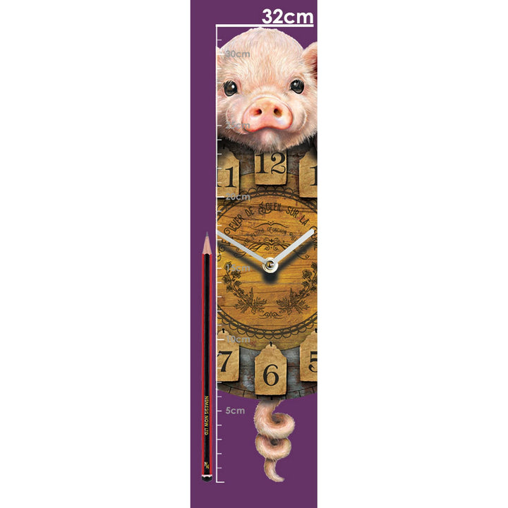 Piggin' Tickin' Pig Pendulum Clock B3086H7