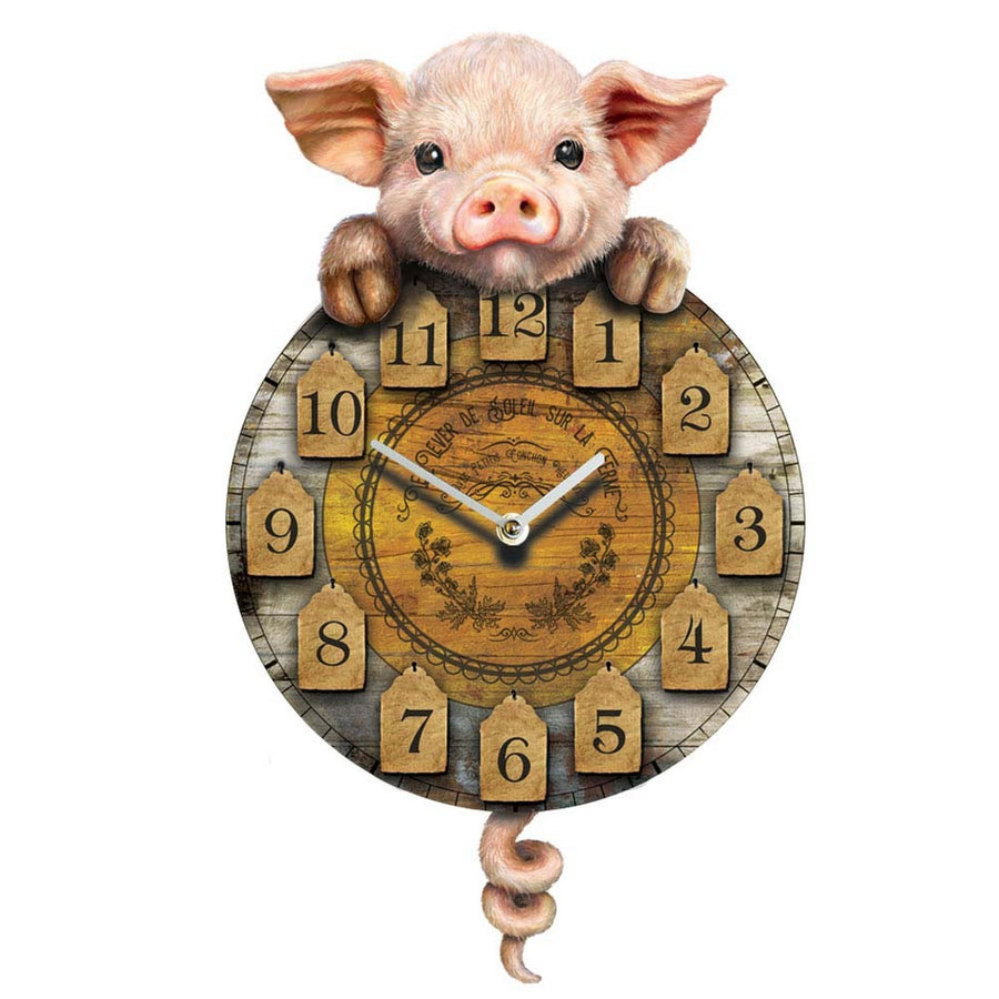 Piggin' Tickin' Pig Pendulum Clock B3086H7