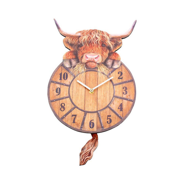 Highland Tickin' Cow Pendulum Clock B3507J7