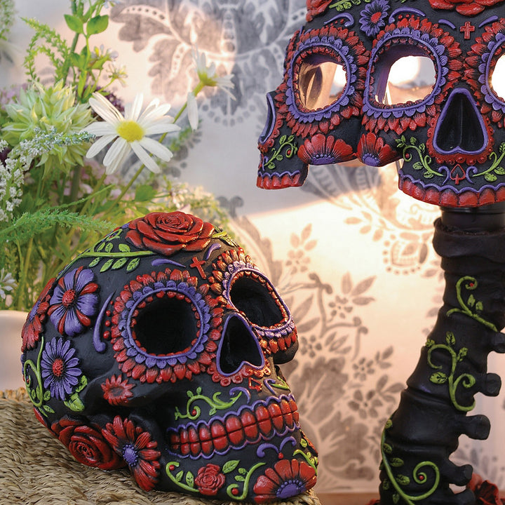Sugar Blooms Skull Ornament 18cm B3621J7