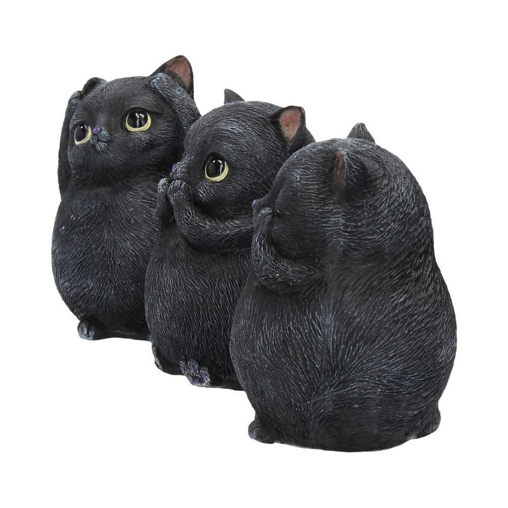Three Wise Fat Cat Figurines 8.5cm - 3 Wise Cute Cats B3655J7