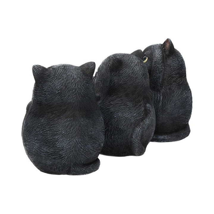Three Wise Fat Cat Figurines 8.5cm - 3 Wise Cute Cats B3655J7