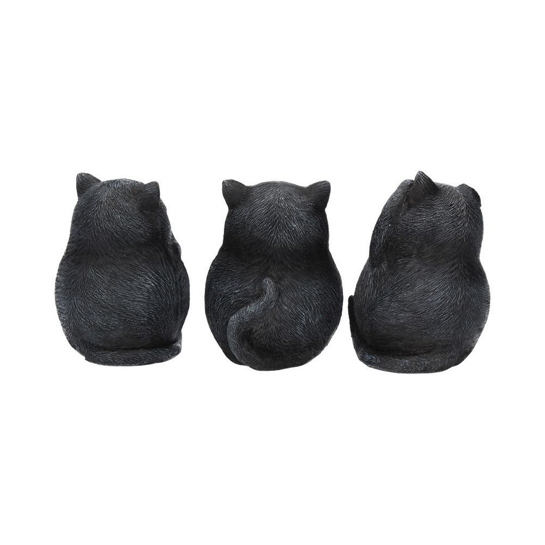 Three Wise Fat Cat Figurines 8.5cm - 3 Wise Cute Cats B3655J7