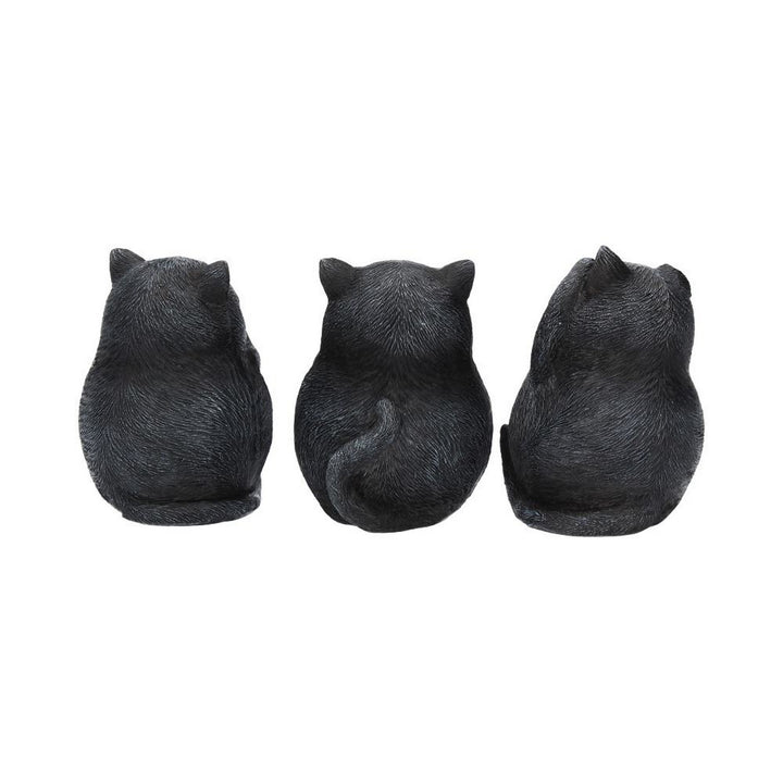 Three Wise Fat Cat Figurines 8.5cm - 3 Wise Cute Cats B3655J7