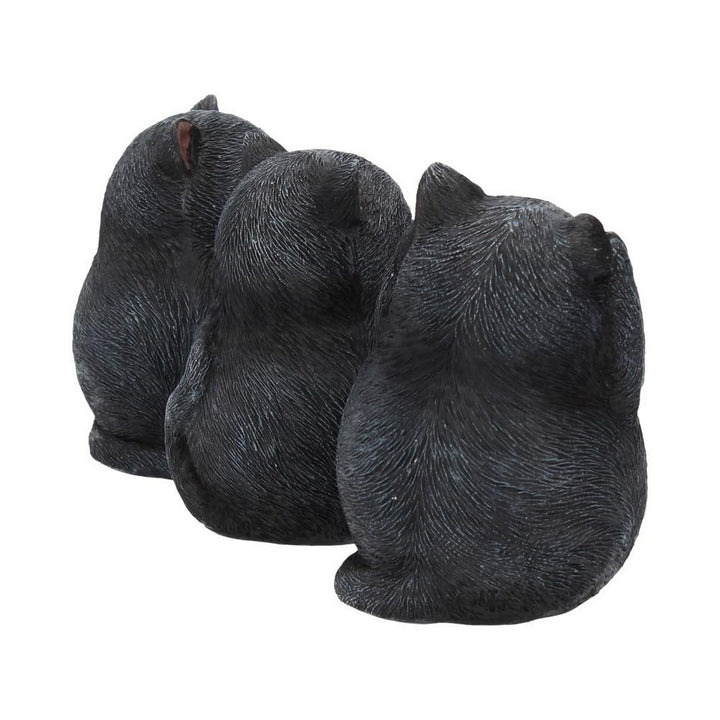 Three Wise Fat Cat Figurines 8.5cm - 3 Wise Cute Cats B3655J7