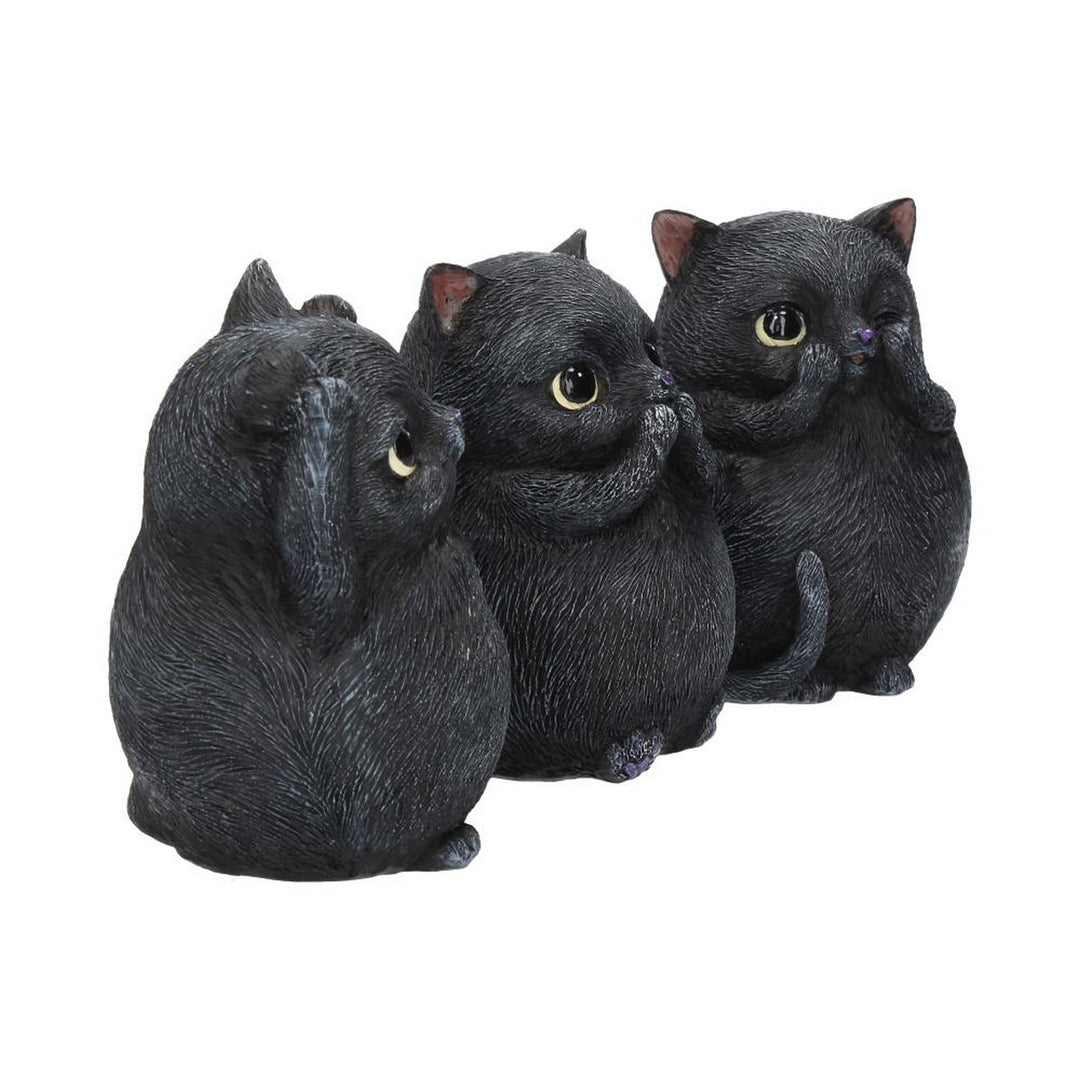 Three Wise Fat Cat Figurines 8.5cm - 3 Wise Cute Cats B3655J7
