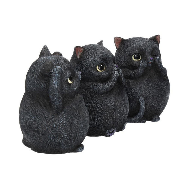 Three Wise Fat Cat Figurines 8.5cm - 3 Wise Cute Cats B3655J7